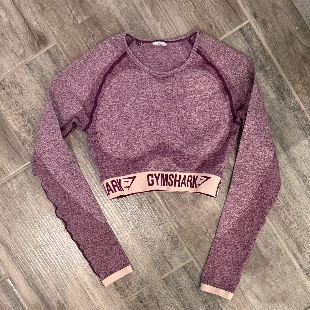 Gymshark Women's Maroon Long Sleeve Crop Top